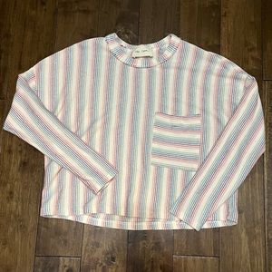 The Cove woven rainbow cropped top